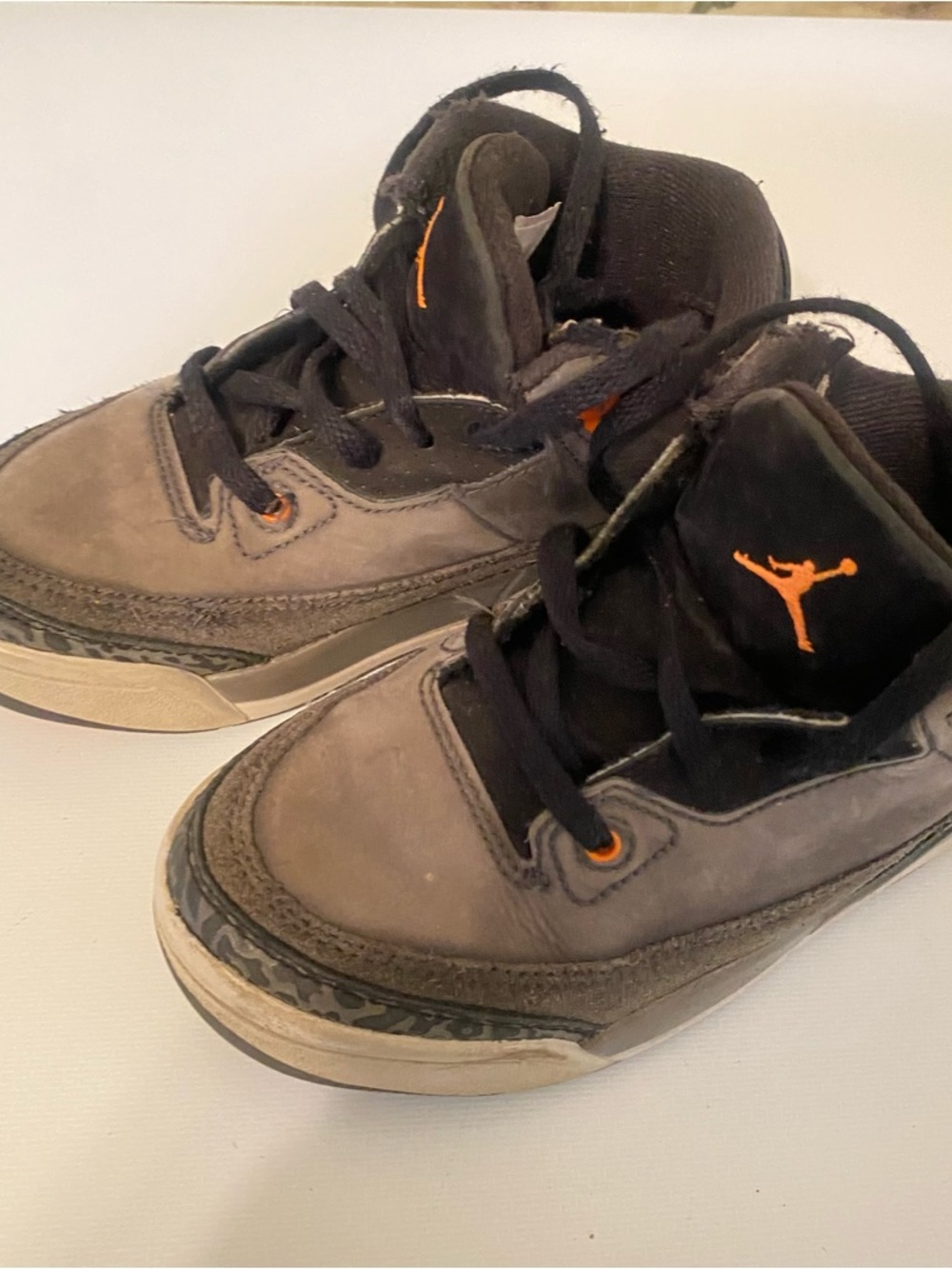 Jordan Kids' Grey & Black Jumpman Sneakers with Orange Accents